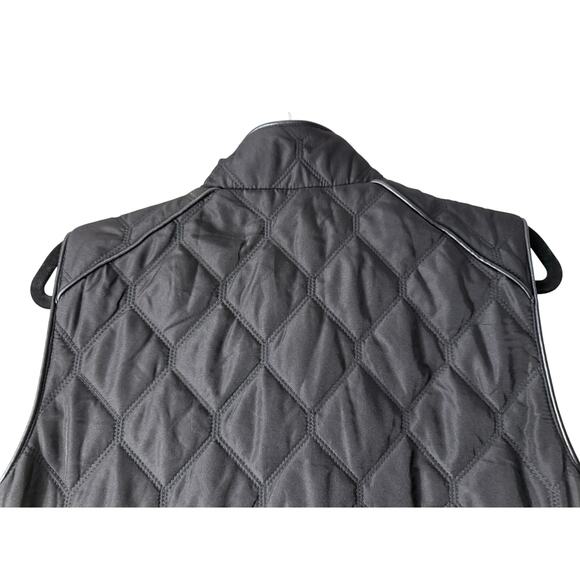 Chico’s Rib Trim Black Vest Size 12 Quilted (Chico’s Size 2) Large - Picture 8 of 13